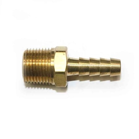 INTERSTATE PNEUMATICS Brass Hose Barb Fitting, Connector, 5/16 Inch Barb X 3/8 Inch NPT Male End FM65